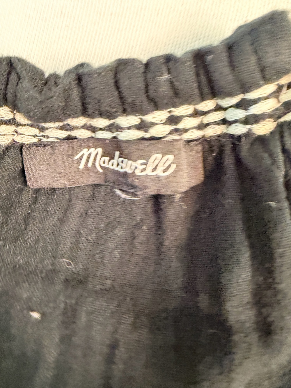 Madewell Cotton Boho Black White Halter Small High Low Back Keyhole Maxi Dress L - Picture 7 of 10